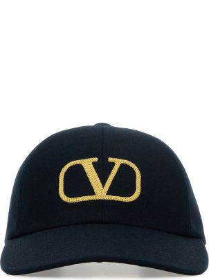 キャップ VALENTINO GARAVANI Hats Women Polyamide Black Valentino Garavani - Logo-Print Cotton-Twill Baseball Cap