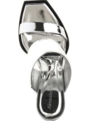 サンダル・ミュール alexander mcqueen Alexander McQueen Sandals Silver Alexander McQueen 'mirror' Sandals | italist