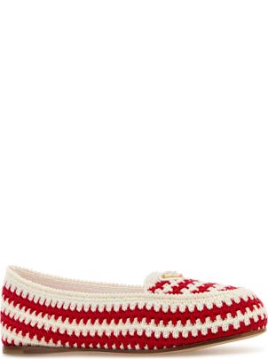 【送料&関税込】Prada Embroidered Crochet Loafers Prada Embroidered Crochet Loafers | italist