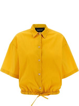 Tシャツ・カットソー FABIANA FILIPPI Women Tops MAD275F552 L3310149 Yellow Cotton polo with lurex, sand for Women | Fabiana Filippi®