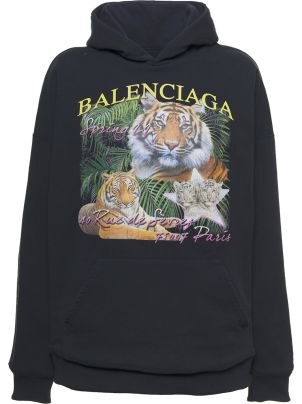 Balenciaga Fbi Year Of Tiger Black Cotton Hoodie | italist