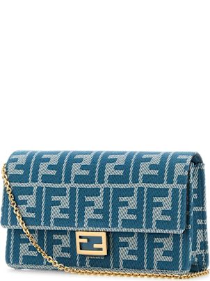 【関税&送料込】Fendi Embroidered Denim Wallet Fendi Embroidered Denim Baguette Wallet | italist