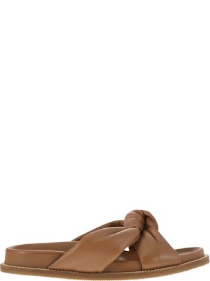 サンダル・ミュール FABIANA FILIPPI Leather slipper with fussbett and knot Fabiana Filippi Leather Slipper With Fussbett And Knot