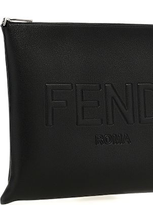 【関税&送料込】Fendi Black Leather Fendi After Fendi Roma S FENDI Fendi After Leather Shoulder Bag | Black | FARFETCH