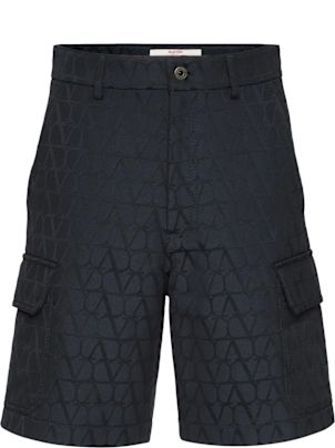 【送関込】VALENTINO☆Shorts in toile iconographe Toile Iconographe denim shorts in blue - Valentino | Mytheresa