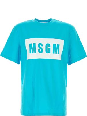 【送料&関税込】MSGM Light Blue Cotton T-shirt MSGM Light Blue Cotton T-shirt | italist