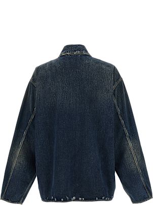 ジャケット BALENCIAGA Denim jacket with used effect (681690TBP47 1205) Balenciaga Denim Jacket With Used Effect | italist