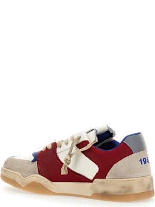 【送料&関税込】Dsquared2 Red Sneakers With Suede Inserts An Dsquared2 Red Sneakers With Suede Inserts And Embossed Logo
