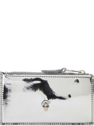 財布・小物その他 ALEXANDER MCQUEEN Silver Leather Card Holder Alexander McQueen Silver leather card holder - Bags