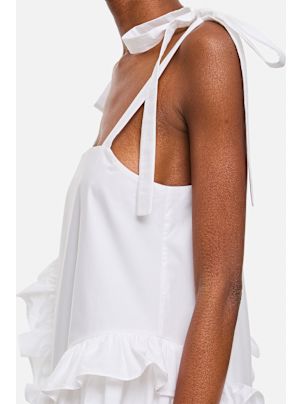 Cecilie Bahnsen Agata Dress Cotton White | italist