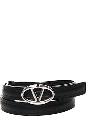 Valentino Garavani Black Leather Belt | italist
