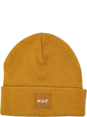 Huf Box Logo Beanie in Yellow for Men