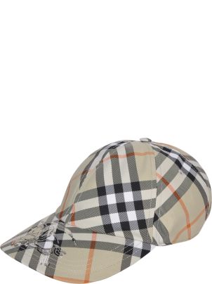 BURBERRY｜ (Check Baseball Cap (8094791)) Burberry Checker Linen Baseball Cap | ShopSimon