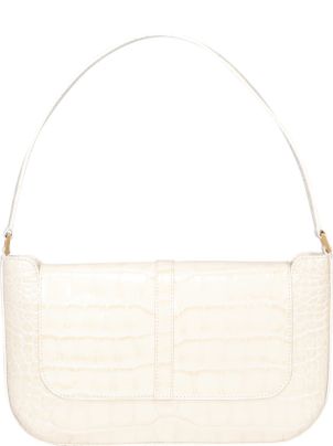 BY FAR: Miranda bag in crocodile print leather - Cream