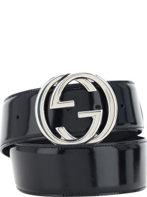 Gucci belt fashion black with silver buckle