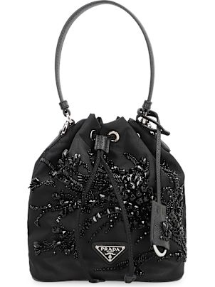 ショルダーバッグ・ポシェット PRADA BUCKET BAG (1BE067VWRM2C4Q F0002) PRADA FW25 Black nylon bucket bag (1BE067VWRM2C4Q F0002