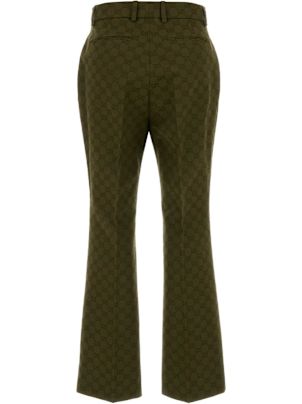 パンツ Gucci Olive Green Gg Fabric Pant Gucci Olive Green Gg Fabric Pant | italist