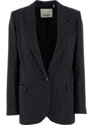 ジャケット ISABEL MARANT Embroidered Stretch Wool Blend Omelia Blazer Isabel Marant Omelia Embroidered Stretch Crepe Blazer