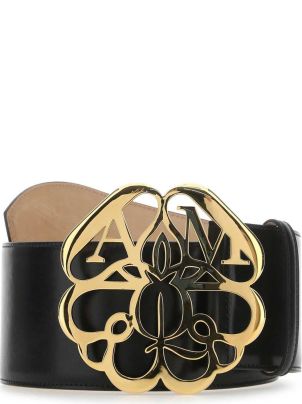 ベルト alexander mcqueen BELT (7334091BRCC 1000) Alexander McQueen Black Leather Belt | italist