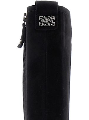 ロングブーツ CASADEI STIVALE SAM+CC.NKNR NERO (1S370A0801 C28849000) Casadei Black Boots With Zip Closure On The Side And Logo