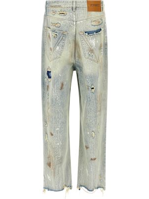 【関税込み】VETEMENTS ブルー Trashed Big Shape ジーンズ VETEMENTS 'blue Trashed Big Shape' Jeans | italist