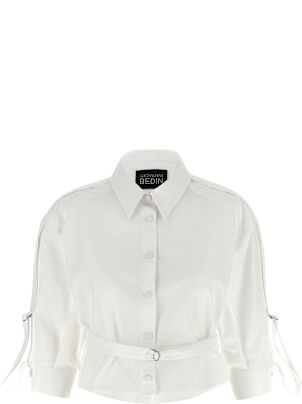 Tシャツ・カットソー GIOVANNI BEDIN SS25 CROPPED SHIRT (GB25 068 CROPPED WHITE) Giovanni Bedin Clothing for Women
