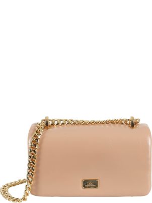 Elisabetta Franchi Nude Monogram Clutch Bag in Pink