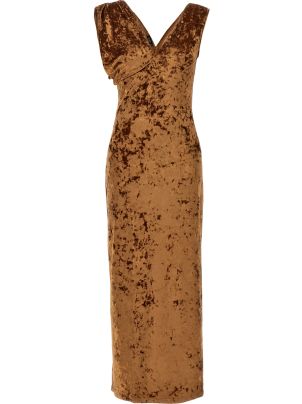 slim fit dress slacks Harvest Gold Velvet Wrap Maxi Dress - Jenny Yoo main image 0