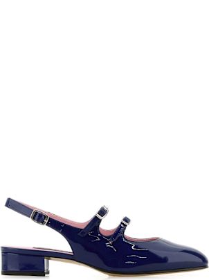 Carel Navy Blue Leather Peche Pumps | italist