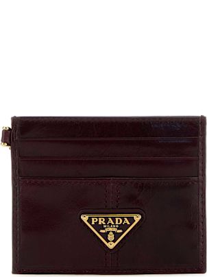 財布・小物その他 PRADA Burgundy Leather Card Holder Prada Burgundy Leather Card Holder | italist