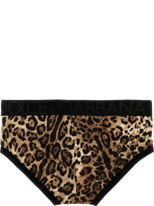 【関税＆送料込み】Dolce & Gabbana Animal Print Briefs Dolce & Gabbana Leopard-print swim briefs with high-cut leg