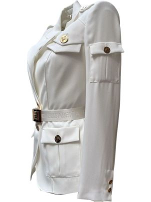 【★完売必至★】ELISABETTA FRANCHI ☆ リネンジャケット Nappa leather jacket | Elisabetta Franchi