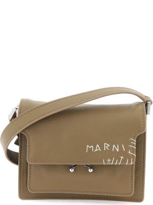 ★MARNI★ Medium Tumbled Leather Trunk Soft Shoulder Bag Moc Marni Trunk Soft Medium Shoulder Bag | Balardi