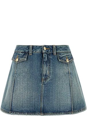 【送料&関税込】Alexander McQueen Denim Mini Skirt Alexander McQueen Denim Mini Skirt | Blue | FARFETCH JO