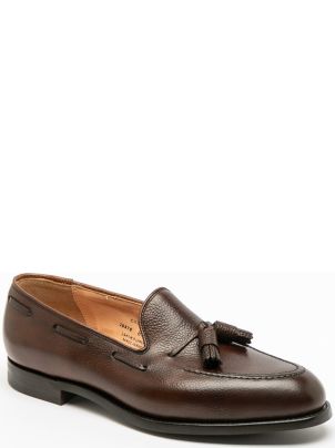 Crockett & Jones Cavendish 2 Dark Brown Scotch Grain Tassel Loafer