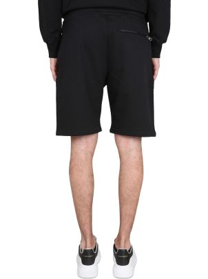 Alexander McQueen Bermuda Shorts With Graffiti Logo Print
