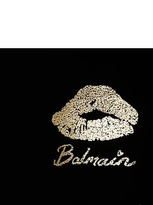 Tシャツ・カットソー BALMAIN GOLD KISS PRINT LOGO T-SHIRT-CLASSIC FIT Balmain Gold Kiss Print Logo T-shirt In Black | ModeSens