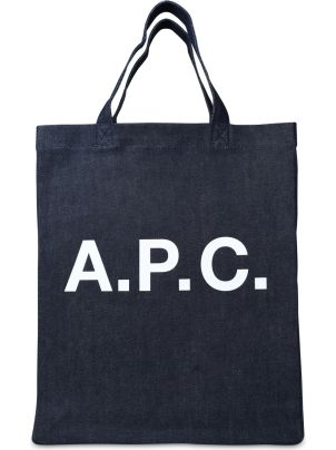 トートバッグ A.P.C. Le Vacances Logo Denim Tote COGUKM61776-IAL A.P.C. Logo Denim Tote Bag | Blue | FARFETCH