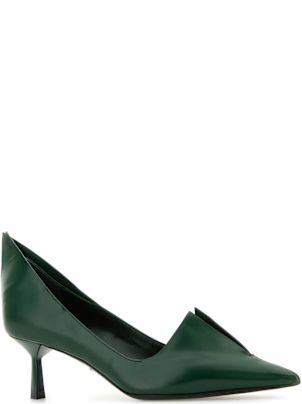 Prada Dark Green Leather Pumps | italist