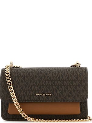 【送料&関税込】Michael Kors Printed Canvas And Leather Clai Michael Kors Canvas and leather claire shoulder bag | The