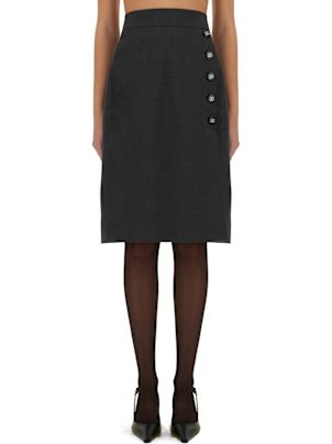 スカート DOLCE & GABBANA WOOL LONGUETTE SKIRT DOLCE&GABBANA Houndstooth wool and cotton-blend tweed midi