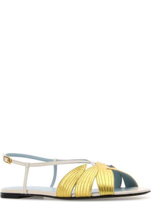 サンダル・ミュール VALENTINO GARAVANI Ivory Leather Foliefoliage Sandals Valentino Garavani Ivory Leather Foliefoliage Sandals