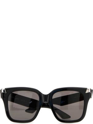 Alexander McQueen Black Acetate Punk Rivet Sunglasses
