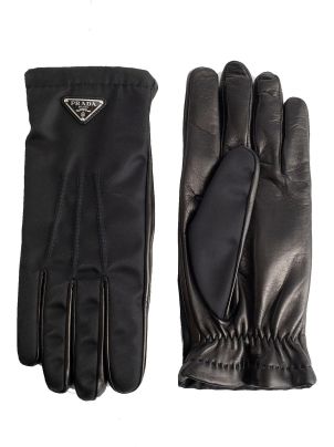 Prada Sport Knit Linea Rossa Gloves - F0002 Nero | Editorialist