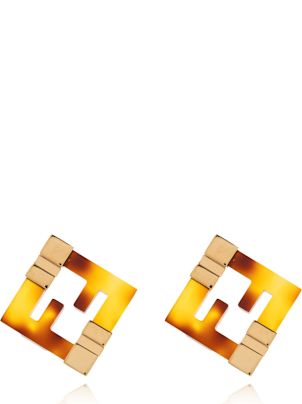 ピアス FENDI Printed Plexiglass And l Forever Fendi Earrings Printed Plexiglass And Metal Forever Fendi Earrings