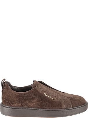 スニーカー SANTONI Men Sneakers Green MBGT21967PNNTSIW V11 Men's light green tumbled leather Double Buckle Sneaker