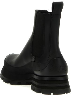 ブーツ Alexander Mcqueen Black Leather Chelsea Wander Ankle Boots 16826479_54403610_600.jpg