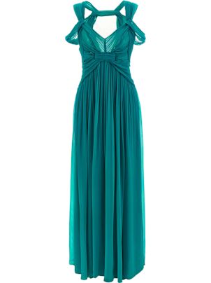 スカート A FERRETTI Chiffon dress Satin Chiffon Dress With Laser-Cut Leaves - Alberta Ferretti