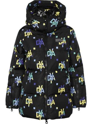 ★DUVETICA★ Diadema N Blue Women's Down Jumper V-24F-VDDJ35 WOMEN's Long Down Jacket With Geometric Lines Althea | Blauer ®