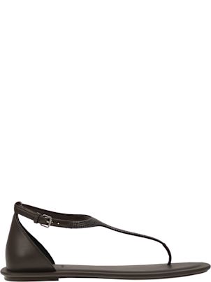 サンダル・ミュール BRUNELLO CUCINELLI BLACK SANDALS WITH PRECIOUS STRAP Brunello Cucinelli Precious Strap Sandals Black | Wanan Luxury